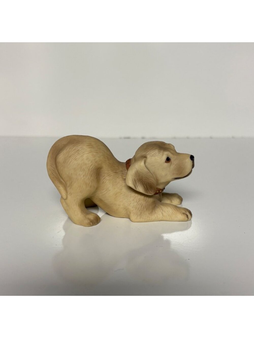 Homco Ceramic Golden Labrador Dog Figurine 3.25in Playful Puppy 1408 Vintage